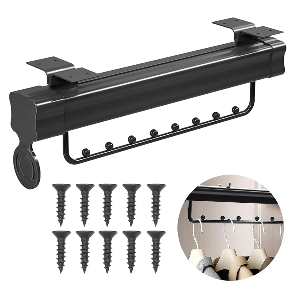 HASTHIP Wardrobe Organizer Pull Out Hanger Rail Space Saving Multi Hanger Organizer Hanging Rail for Wardrobe Modification Wardrobe Closet Organizer Universal Screw Mounted Multi Hanger Organizer HASTHIP Wardrobe Organizer Pull Out Hanger Rail Space Saving Multi Hanger Organizer Hanging Rail for Wardrobe Modification Wardrobe Closet Organizer Universal Screw Mounted Multi Hanger Organizer